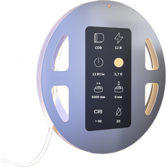 Светодиодная лента MAYTONI 24В COB 12Вт/м 2700К 5м IP 20 201074 Светодиодная лента MAYTONI 24В COB 12Вт/м 2700К 5м IP 20 201074