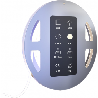 Светодиодная лента MAYTONI 24В COB 6Вт/м 4000К 5м IP 20 201068 Светодиодная лента MAYTONI 24В COB 6Вт/м 4000К 5м IP 20 201068