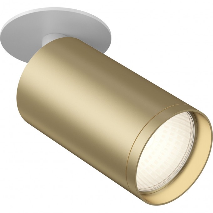 Встраиваемый светильник MAYTONI FOCUS S белый и матовое золото C049CL-1WMG