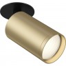 Встраиваемый светильник MAYTONI FOCUS S черный и матовое золото C049CL-1BMG