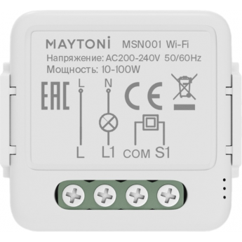 Wi-Fi выключатель MAYTONI MSN001 одноканальный (без нуля)